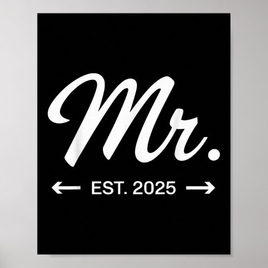 Mevr. Geschat 2025 Net Getrouwd Trouwfeest Mijnhee Poster (Voorkant)