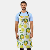 Mevr. Mooie Citroen Patroon Papieren Borden Schort (Gedragen)