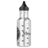 Mevrouw 10e tinnen huwelijksjubileum hartembleem waterfles  (Rechts)