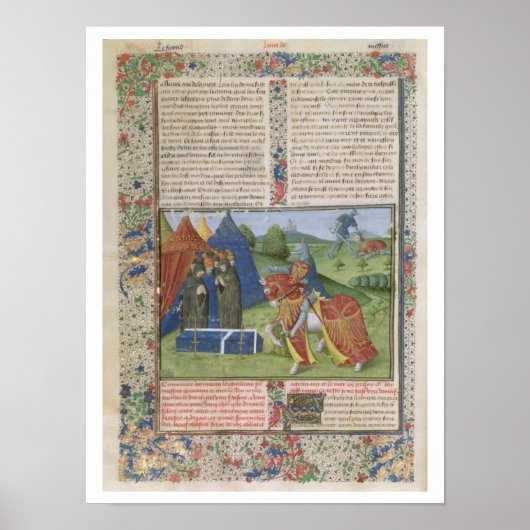 Mevrouw 115 f.425v Lancelot Killing Sir Agravain ( Poster (Voorkant)