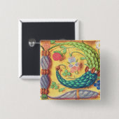 Mevrouw 134 Verlichtingsbrief "P", versierd met fl Vierkante Button 5,1 Cm (Voorkant /achterkant)