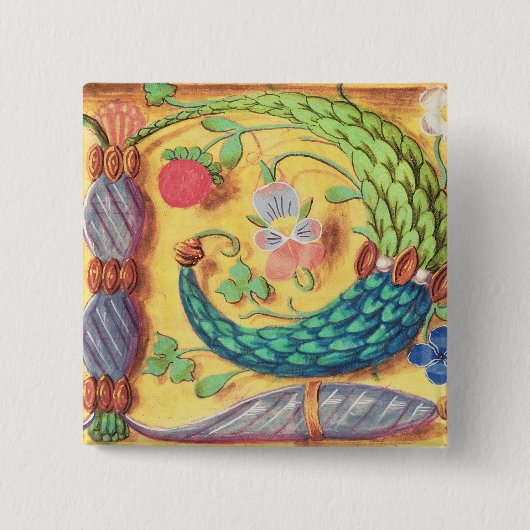 Mevrouw 134 Verlichtingsbrief "P", versierd met fl Vierkante Button 5,1 Cm (Voorkant)