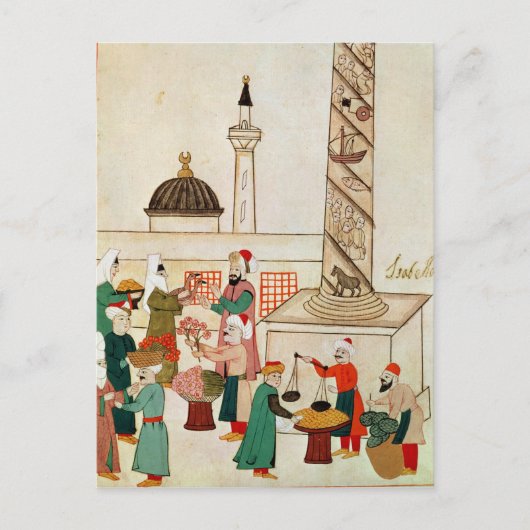 Mevrouw 1671 A Bazaar in Istanbul, c.1580 Briefkaart (Voorkant)