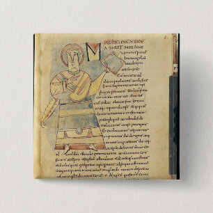 Mevrouw 18 f.8 St. Matthew de Evangelist Vierkante Button 5,1 Cm