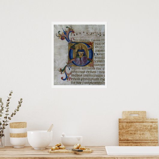 Mevrouw 531 f.169v Geschiedeniseerd initiaal "D" m Poster (Keuken)