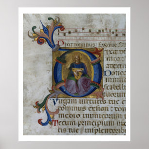Mevrouw 531 f.169v Geschiedeniseerd initiaal "D" w Poster