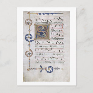 Mevrouw 564 f.13v Pagina met gehistoriseerd initia Briefkaart