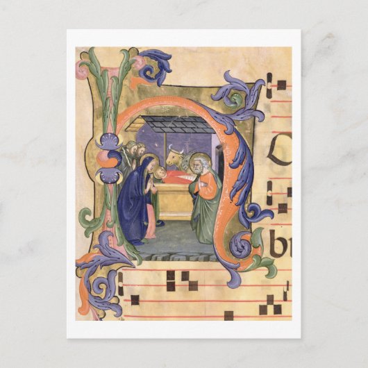 Mevrouw 571 f.6r Geschiedeniseerd initiaal "H" waa Briefkaart (Voorkant)