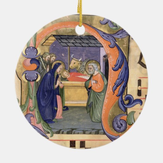 Mevrouw 571 f.6r Geschiedeniseerd initiaal "H" waa Keramisch Ornament (Achterkant)