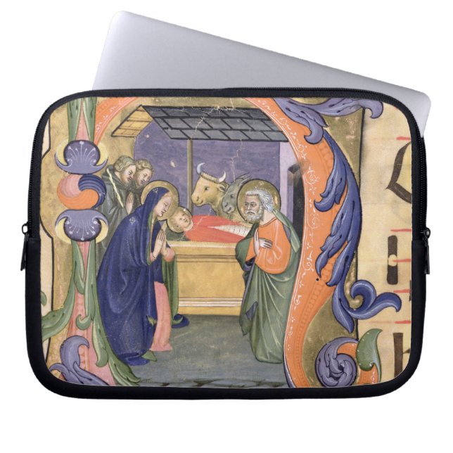 Mevrouw 571 f.6r Geschiedeniseerd initiaal "H" waa Laptop Sleeve (Voorkant)