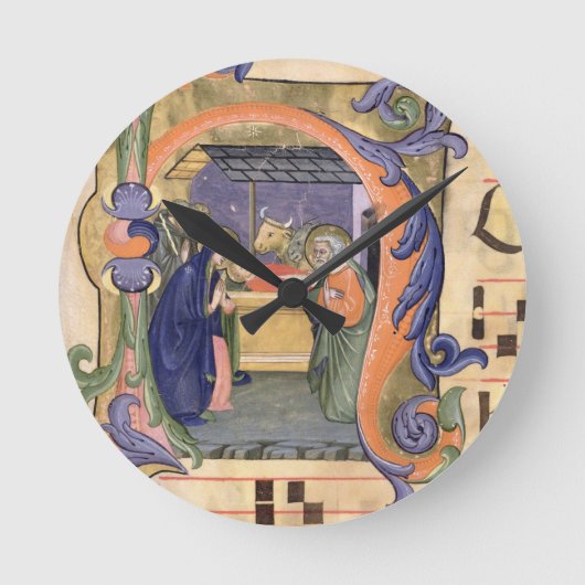 Mevrouw 571 f.6r Geschiedeniseerd initiaal "H" waa Ronde Klok (Voorkant)