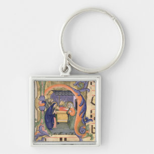 Mevrouw 571 f.6r Geschiedeniseerd initiaal "H" waa Sleutelhanger
