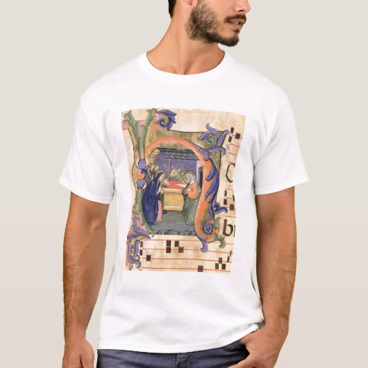 Mevrouw 571 f.6r Geschiedeniseerd initiaal "H" waa T-shirt (Voorkant)