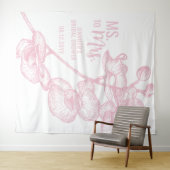 Mevrouw aan mevrouw Boho Pink Orchid White Bridal  Wandkleed (In Situ (horizontaal))