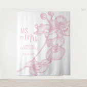 Mevrouw aan mevrouw Boho Pink Orchid White Bridal  Wandkleed (Voorkant)