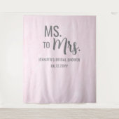 Mevrouw aan mevrouw Modern Pink Blush Vrijgezellen Wandkleed (Voorkant)