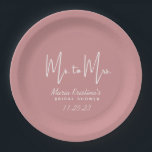 Mevrouw aan mevrouw Vrijgezellenfeest Puce Pink Ca Papieren Bordje<br><div class="desc">Mevrouw aan mevrouw Vrijgezellenfeest Puce Pink Calligraphy Paper Borden</div>