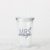 Mevrouw Achternaam Diamond Wedding Date Bride Name Acryl Drinkbeker (Voorkant)