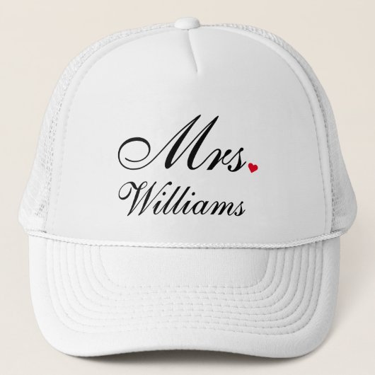 Mevrouw achternaam hart vrouw bruid Pas getrouwd h Trucker Pet (Voorkant)