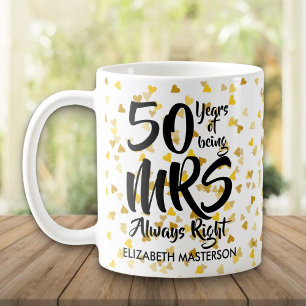 Mevrouw Altijd Gelijk Feestelijke 50e Trouwdag Koffiemok
