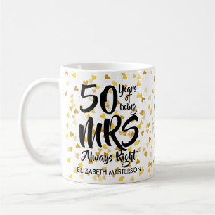 Mevrouw Altijd Gelijk Fun Gouden 50e Verjaardag Koffiemok