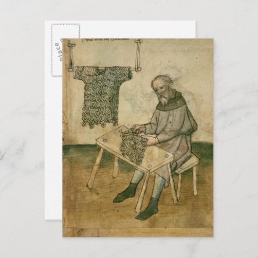 mevrouw Amb 3172 Armorer Making a Hauberk Briefkaart (Voorkant / Achterkant)