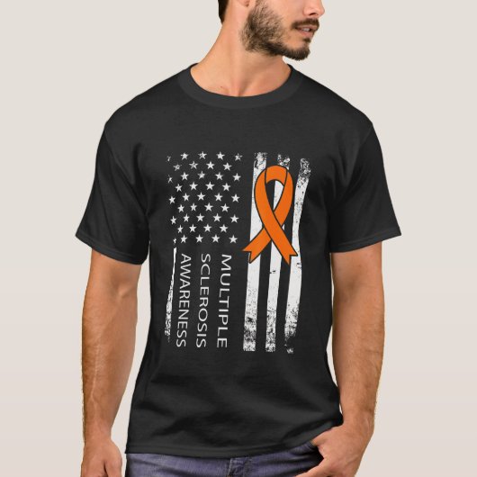 mevrouw Awareness, Distress Flag and Oranje Ribbon T-shirt (Voorkant)