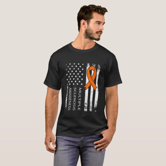 mevrouw Awareness, Distress Flag and Oranje Ribbon T-shirt (Voorkant volledig)