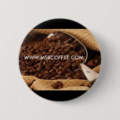 Mevrouw B Coffee -Standard, 2 ¼ Inch Round Button (Voorkant)