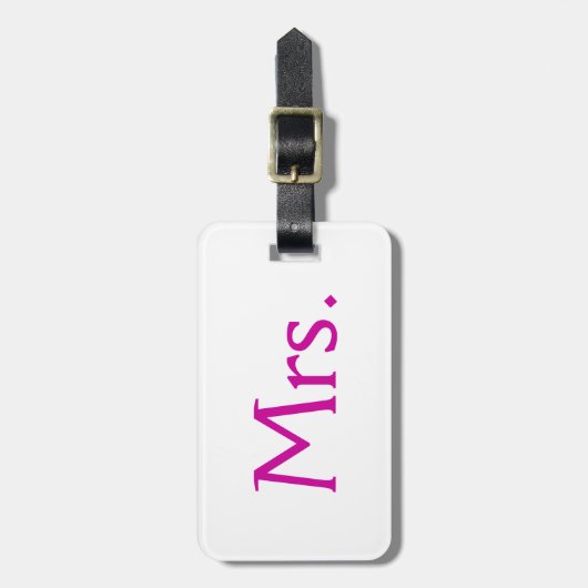 Mevrouw Bagagelabel (Voorkant verticaal)