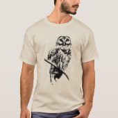Mevrouw Barred Owl - Zwarte inkt op lichtgevend Sh T-shirt (Voorkant)