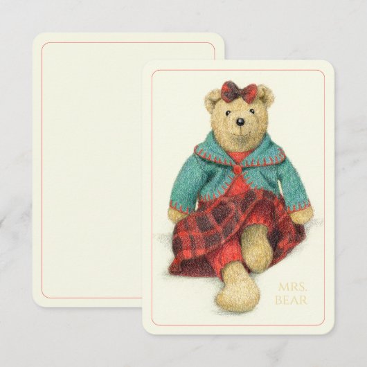 Mevrouw Beer 3.5x5 Plat Kaart II (Voorkant / Achterkant)