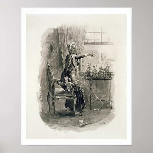 Mevrouw Betsy Trotwood, van 'Charles Dickens: A Go Poster (Voorkant)