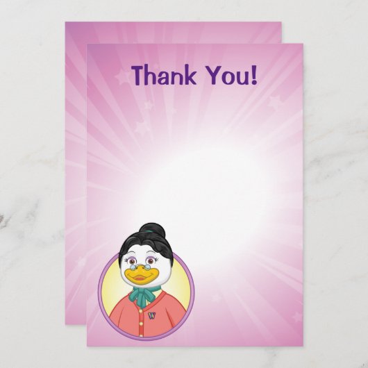 Mevrouw Birdy Bedankkaart (Voorkant / Achterkant)