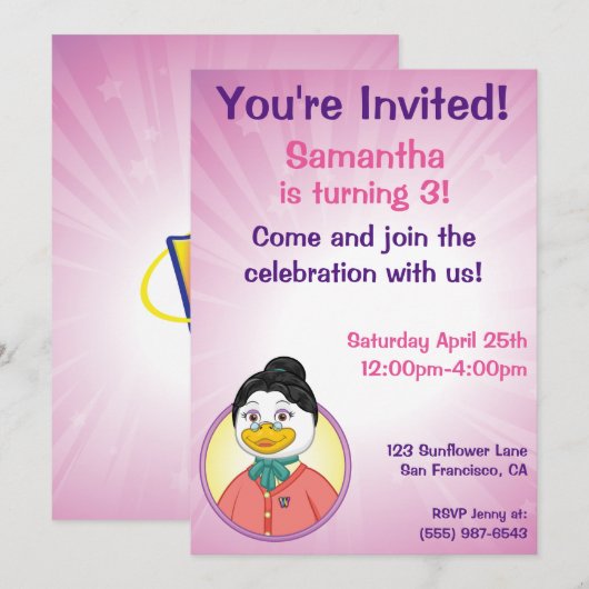 Mevrouw Birdy Kaart (Voorkant / Achterkant)