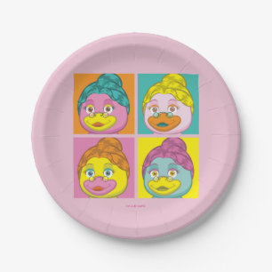 Mevrouw Birdy Pop Art Papieren Bordje