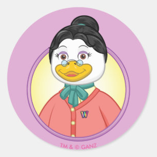 Mevrouw Birdy Ronde Sticker