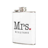 Mevrouw  Black Persoonlijk Wedding Monogram Heupfles (Links)