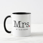 Mevrouw  Black Persoonlijk Wedding Monogram Mok (Links)