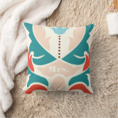 Mevrouw Blauwgroen Peach Coral Burgundy Modern Dam Kussen (Deken)