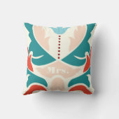 Mevrouw Blauwgroen Peach Coral Burgundy Modern Dam Kussen (Achterkant)