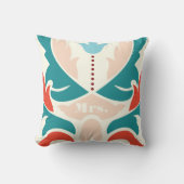 Mevrouw Blauwgroen Peach Coral Burgundy Modern Dam Kussen (Voorkant)