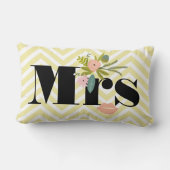 Mevrouw Bleek Yellow White Blauwgroen Zig Zag Kussen (Achterkant)