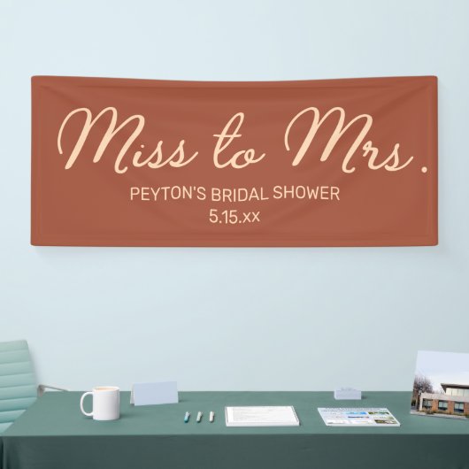 Mevrouw Blush Terracotta Vrijgezellenfeest Name B Spandoek (Beurs)