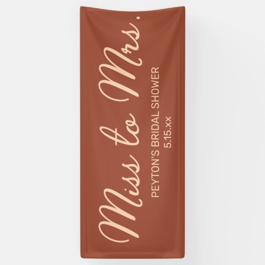Mevrouw Blush Terracotta Vrijgezellenfeest Name B Spandoek (Verticaal)