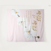 Mevrouw Boho White Orchid Pink Bridal achtergrond Wandkleed (Voorkant (horizontaal))