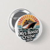 Mevrouw Booze Cruise 2026 Koppel Ronde Button 5,7 Cm (Voorkant /achterkant)