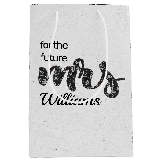 Mevrouw Bridal in hedendaags bloemontwerp Medium Cadeauzakje (Voorkant)