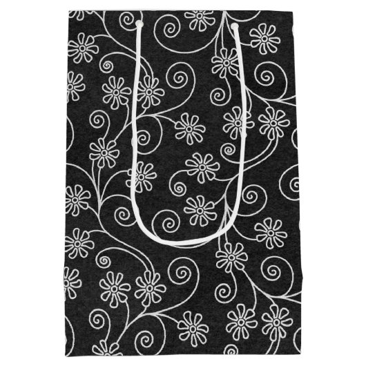 Mevrouw Bridal in hedendaags bloemontwerp Medium Cadeauzakje (Achterkant)