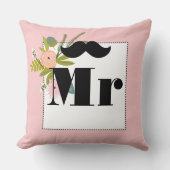 mevrouw Bride Peachy Pink Lips Flora and Fauna Pil Kussen (Voorkant)